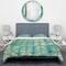 Designart 'Blue diamonds minimal geometric I' Geometric Bedding Set - Duvet Cover & Shams